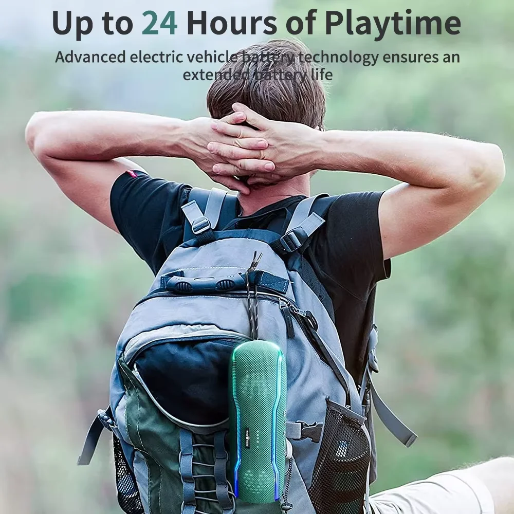 

WISETIGER F10C уличный Bluetooth-динамик травяно-зеленый IPX7 водонепроницаемый стерео объемный звук с RGB-подсветкой беспроводной уличный динамик