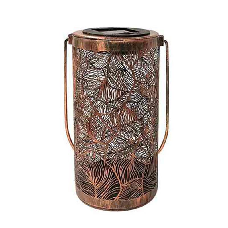 Solar Lantern Retro Garden Solar Lamp Hollowed Out Forest Shadow Lantern Hanging Lamp Lighting Outdoor Landscape Lamp