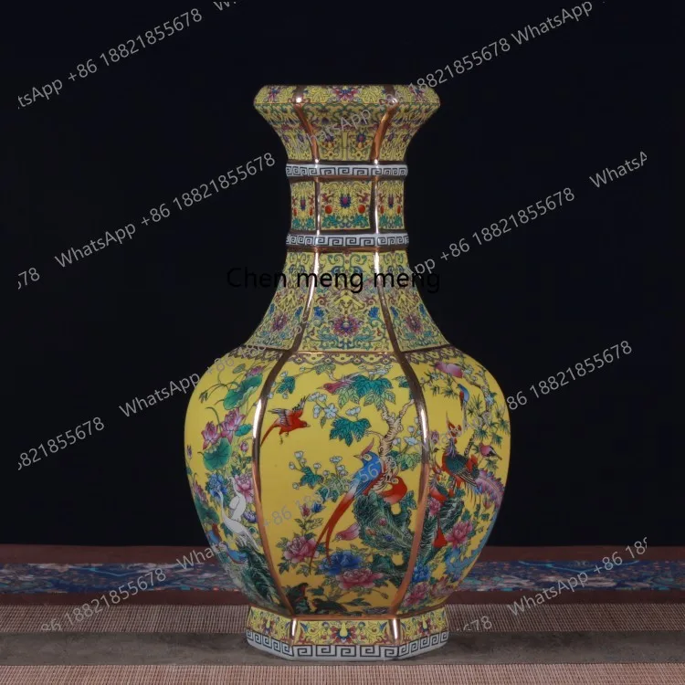 Bottiglia di apprezzamento esagonale color smalto antico Nuovo vaso decorativo per la casa classica cinese per ornamenti Bogu