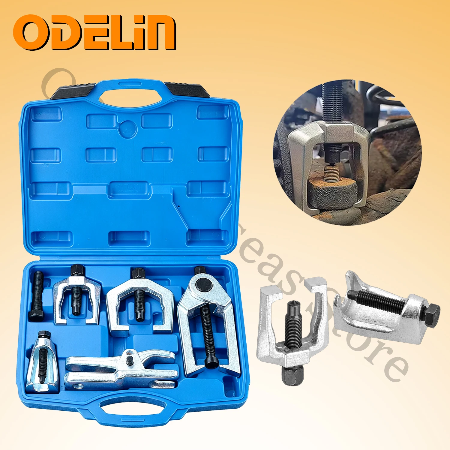 Kit di 5 Pezzi per Smontaggio Giunti Sferici, Kit per Servizio Sospensioni Anteriori, Estrattore per Testine di Sterzo e Bracci Pitman, Kit di Strumenti per Rimozione Auto