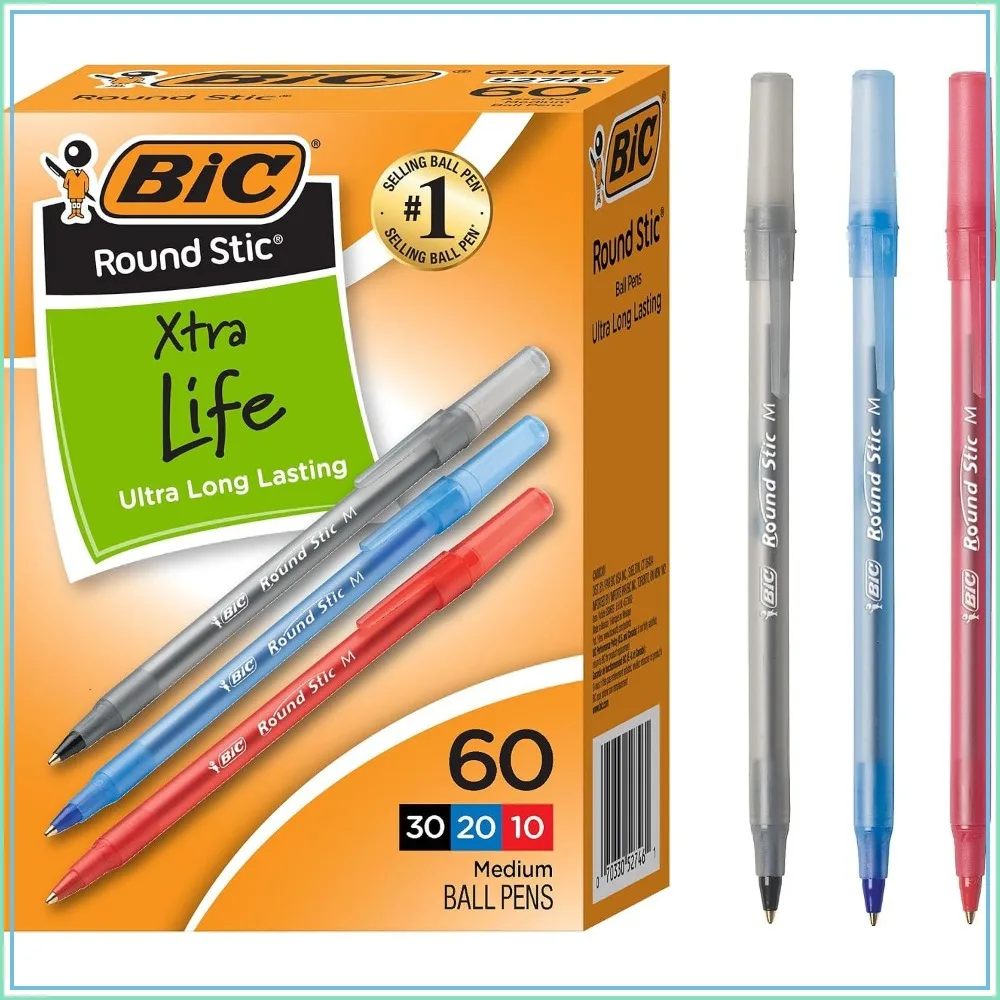 

60 Pack Ballpoint Pens Medium Point 1.0mm Assorted Ink Bulk Pens for Office School Supplies Comfortable Writing