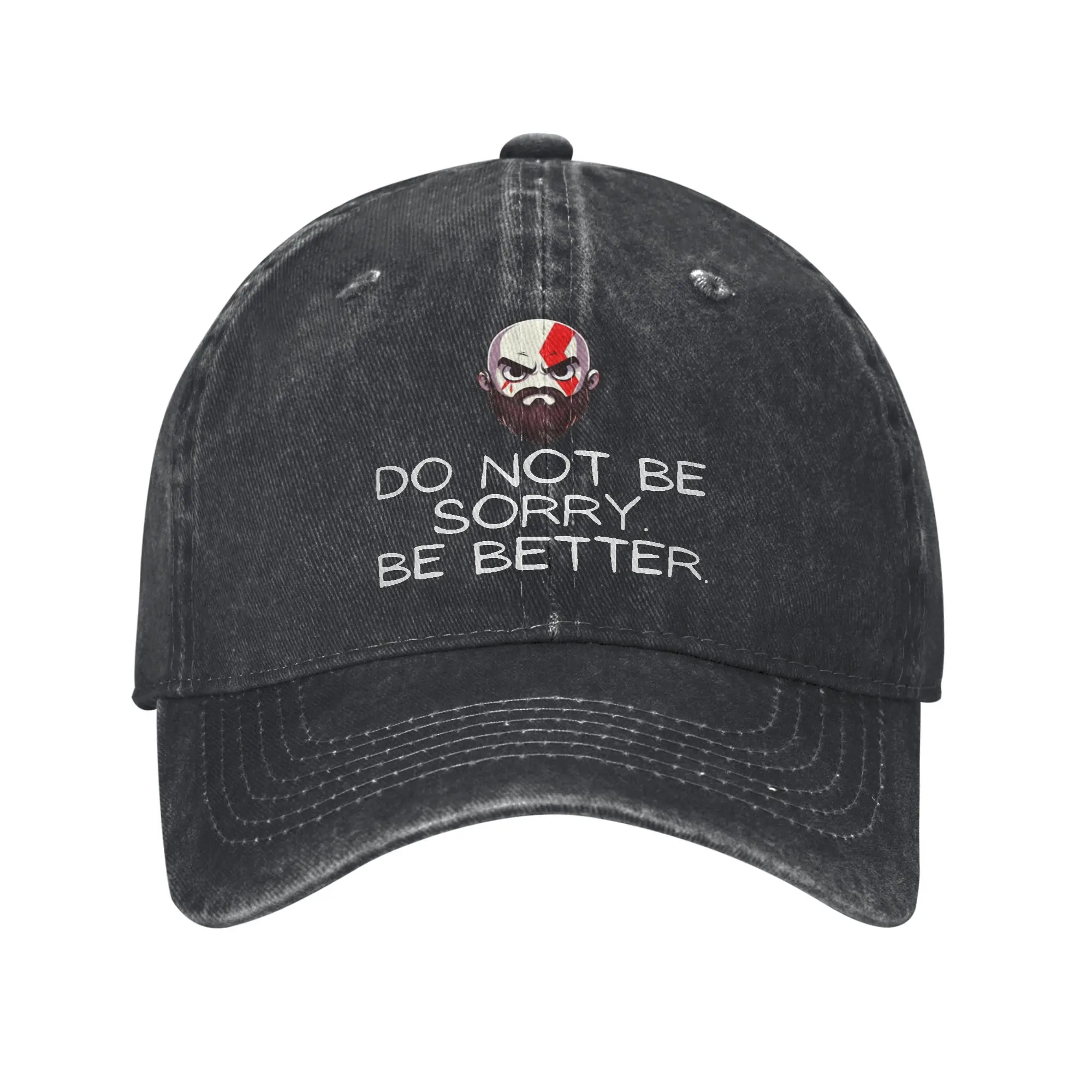 God of War Kratos Be better Baseball Cap Classic Distressed Washed  Snapback Cap Unisex Outdoor Activities Adjustable Hats Cap
