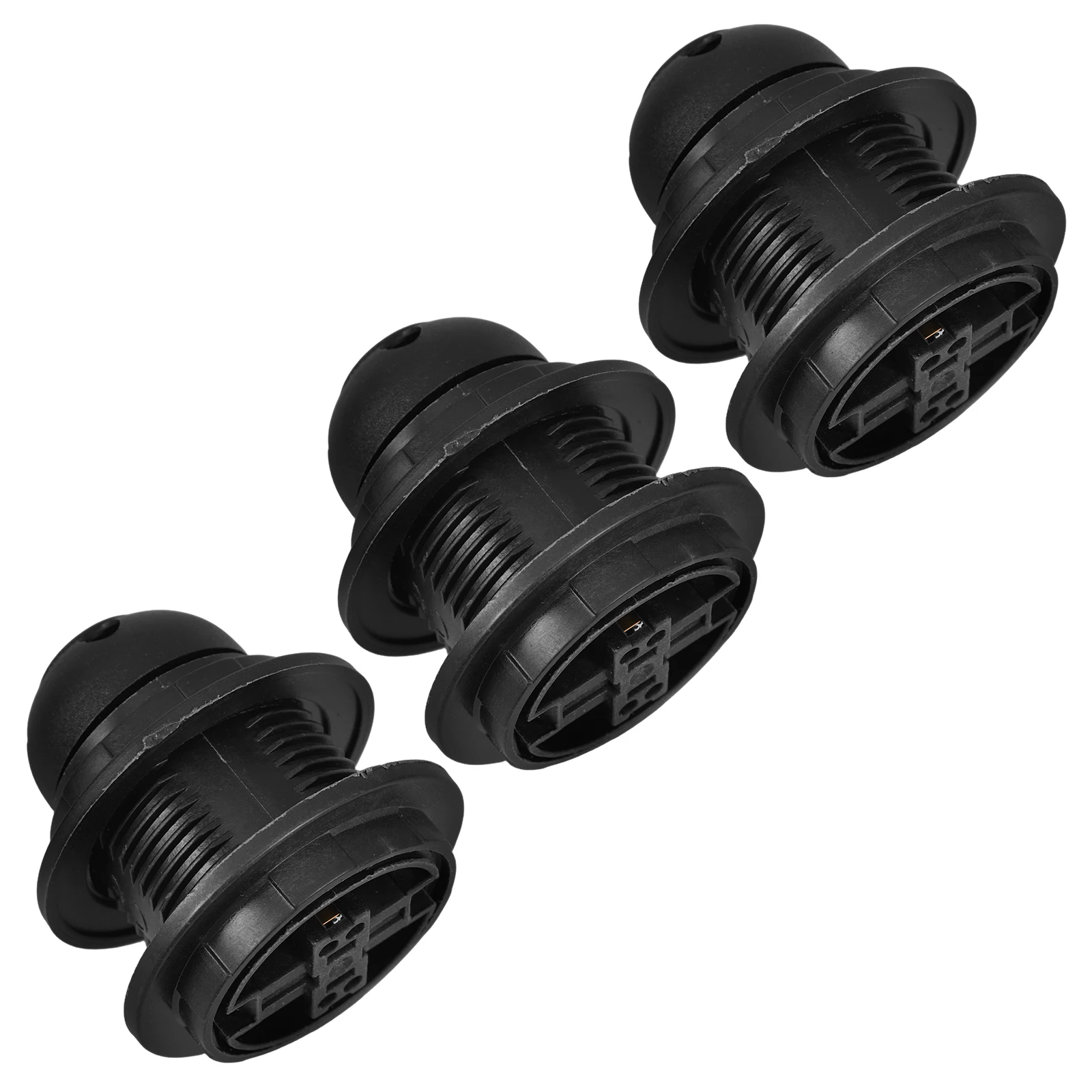 

3pcs E27 Double Ring Lamp Holder Base Black Plastic Socket Adapter Full Thread For Shade Pendant Ceiling Lighting Fixture