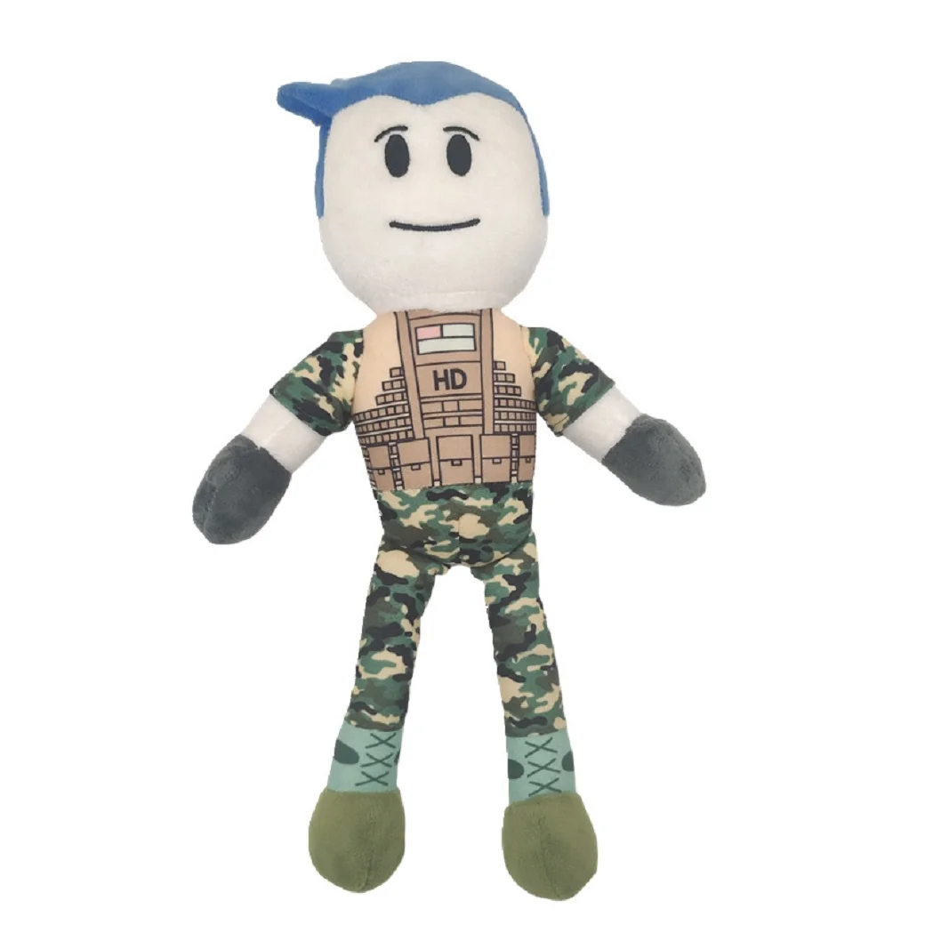 Hot 35cm Hot Game Roblo Plush Toys Doll Captain Camouflage Boy Halloween Soft Stuffed Toy Baby Kids Birthday Gift