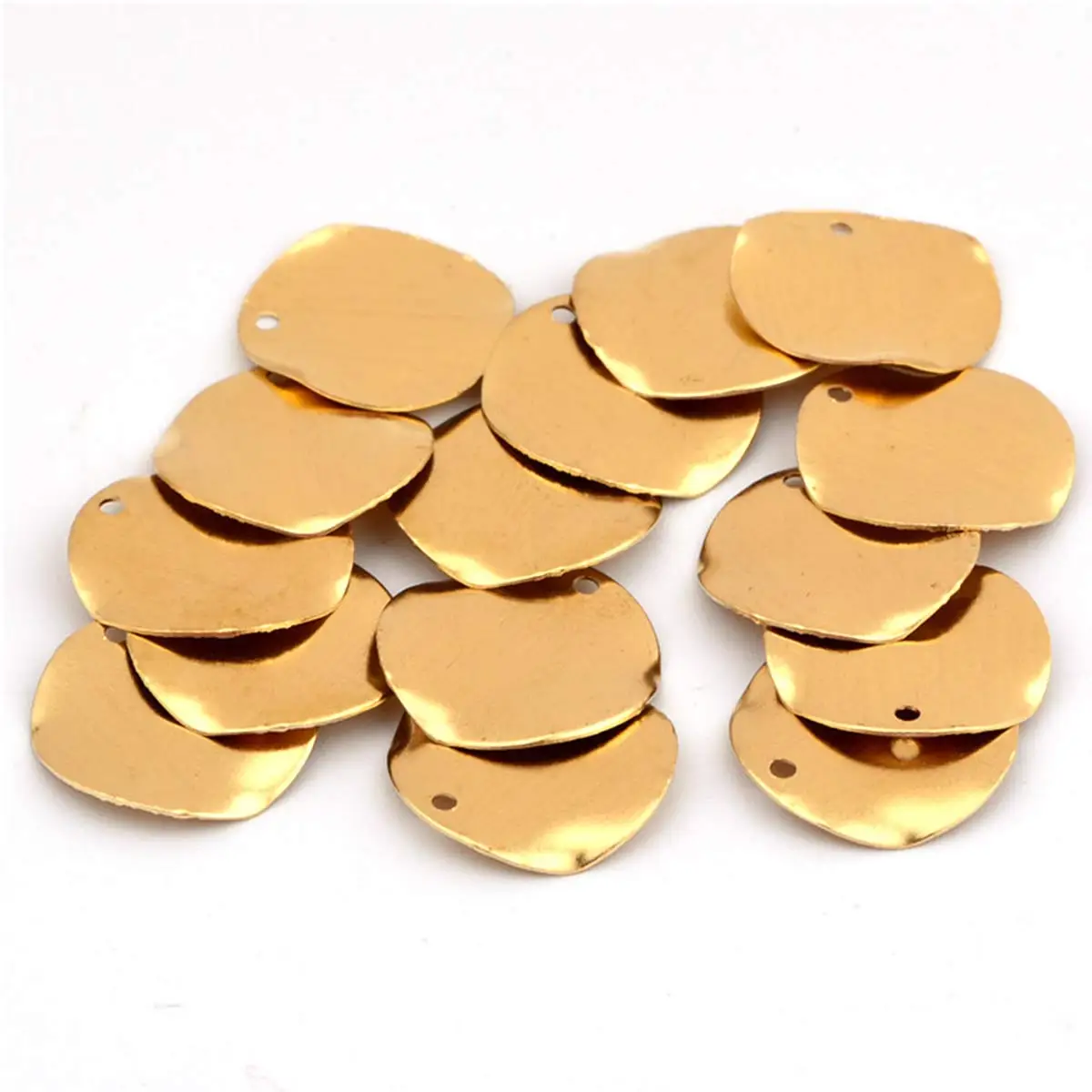 

100PCS 15mm Wave Round Brass Blank Charm Pendant DIY Necklace Earrings Jewelry Making Accessories Handmade Decoration Supplies