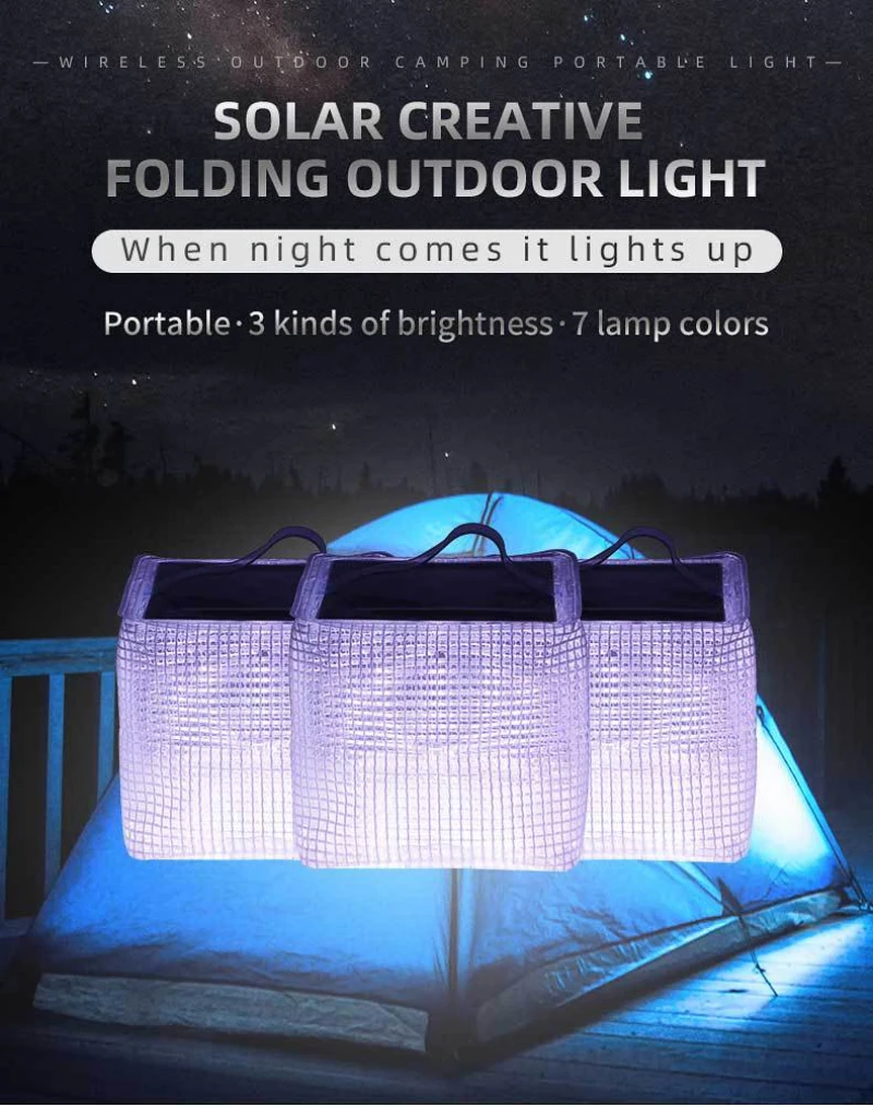 Solar-Powered Collapsible Led Camp Light Folding LED Belt Lantern Waterproof Portable Lantern Emergency Use-Warm/Cold White ランタン