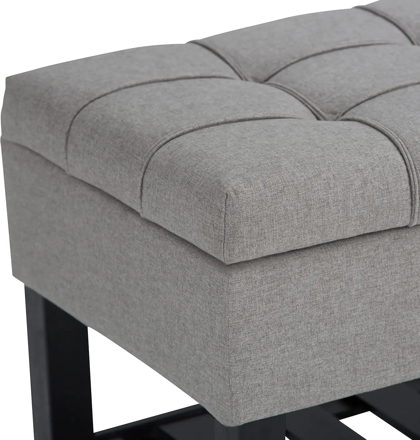 ม้านั่งออตโตมันทรงสี่เหลี่ยมผืนผ้าเปลี่ยนผ่านกว้าง 43 นิ้วสําหรับห้องนั่งเล่นและห้องนอน