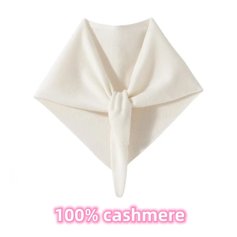 

Женский кашемировый вязаный треугольный шарф Y2K — эстетическое необходимое для девочек в центре города, платок на голову и модная шаль в комбинированном стиле