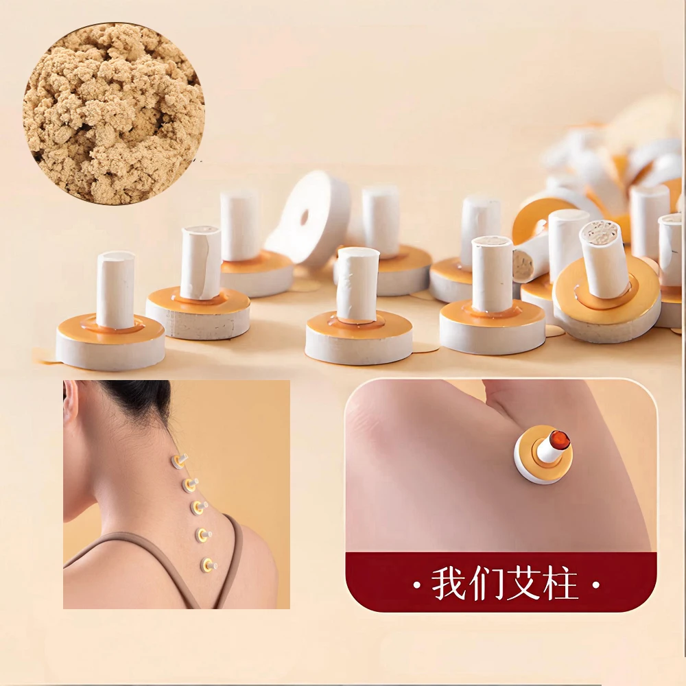 

500~50Pcs Self-Adhesive Portable Moxa Tube for Warm Massage Low-Temperature 41° Moxibustion Health Care Non-Burns Prone