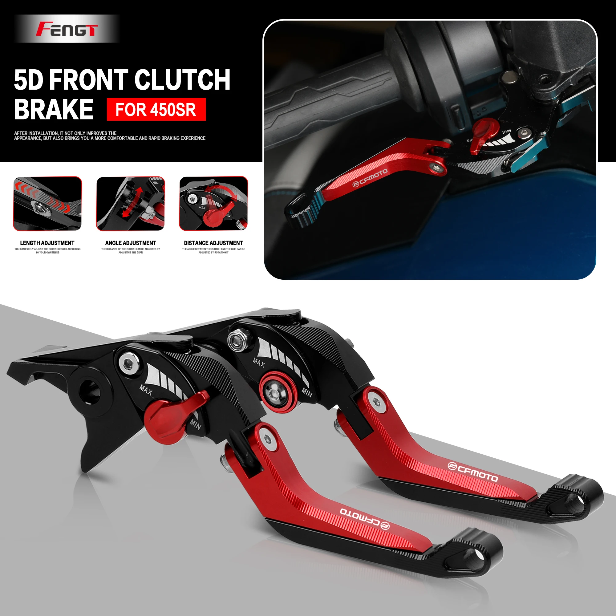 

Новый 5D тормозной рычаг с ручкой для CFMOTO 450SR 450SS 450SRS 2022-2025 аксессуары рычаг сцепления тормозной рычаг регулируемые рычаги ручки