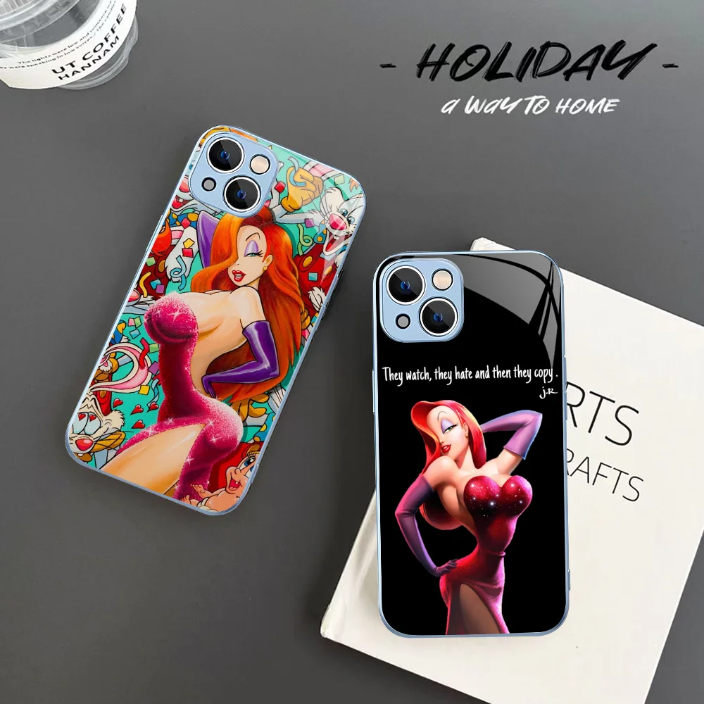 Jessica Rabbit Sexy Phone Case For IPhone 14 13 12 Mini 11 Pro XS Max X XR 14 Plus Tempered Glass Cover