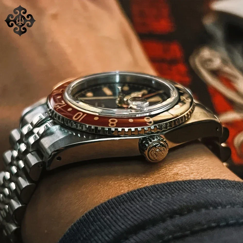 IPOSE IX&DAO Watch Fans of 6542 GMT NH34 Automatic Mechanical Watches Sapphire C3 Luminous Stainless Steel Waterproof 100m