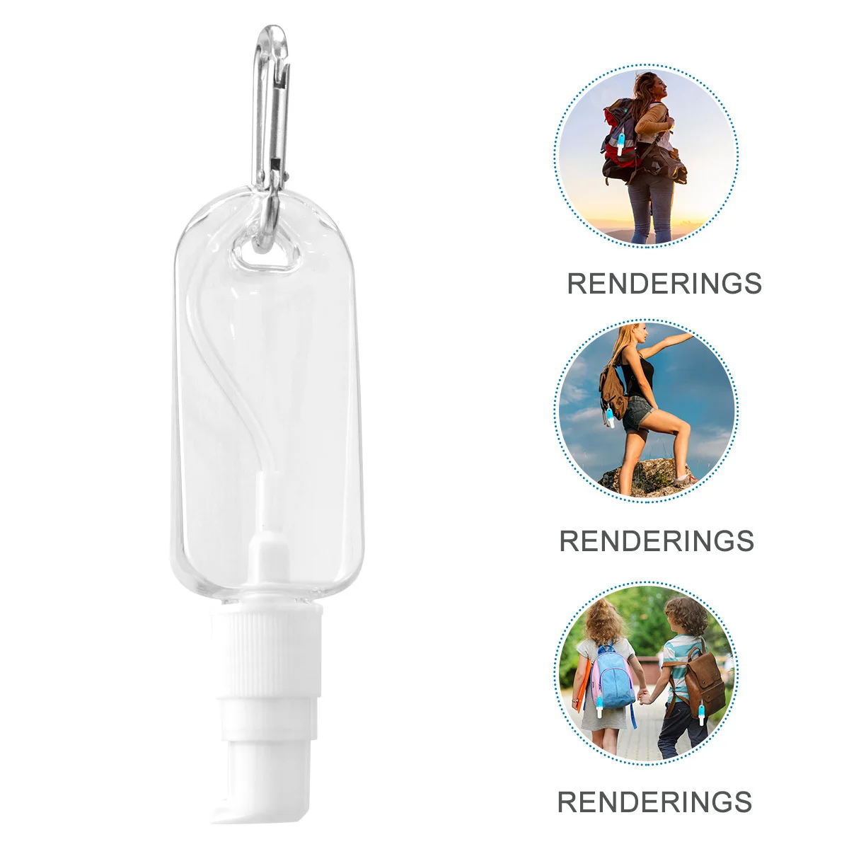 5pcs Travel Hand Bottles Refillable Portable Plastic Containers For Women Leakproof Empty Bottles With Hook