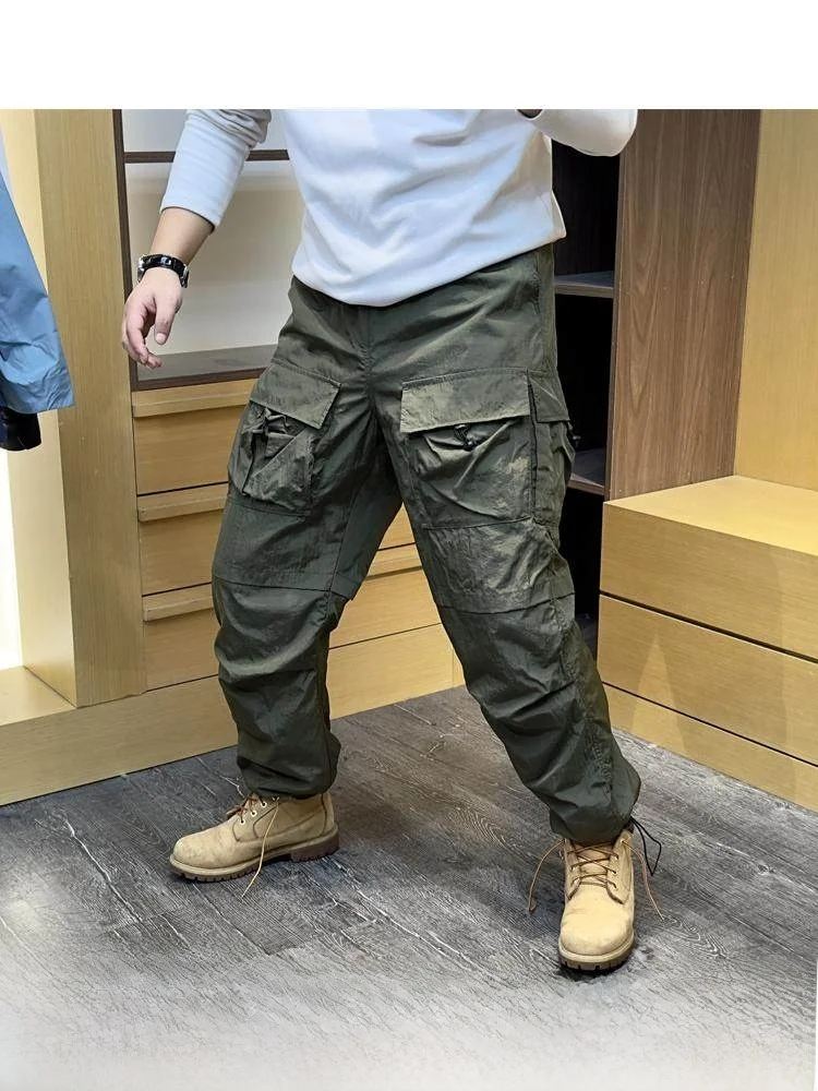 

Уличные мужские повседневные брюки свободного покроя, прямые брюки с несколькими карманами, водонепроницаемая ветрозащитная рабочая одежда, молодежные брюки Faion Sle