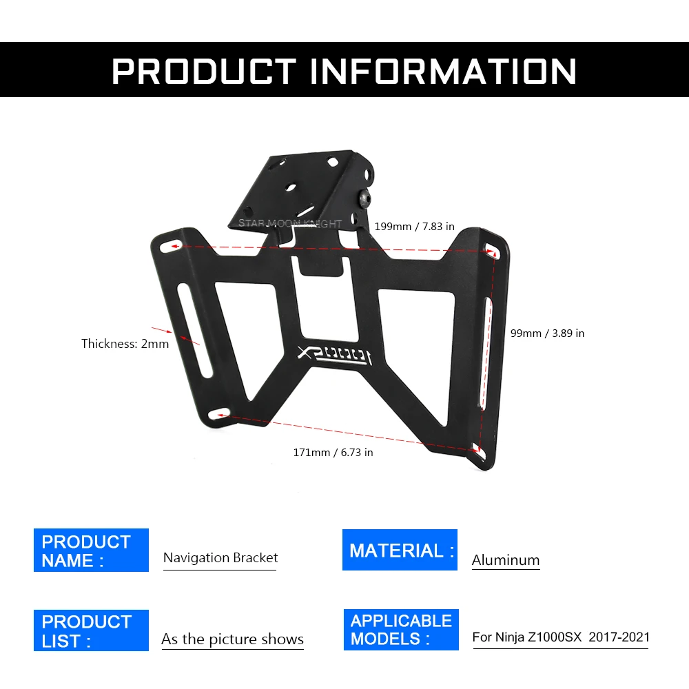 Soporte de teléfono inteligente Z 1000 SX para Kawasaki Ninjia Z1000SX 2017, cargador inalámbrico, placa de navegación