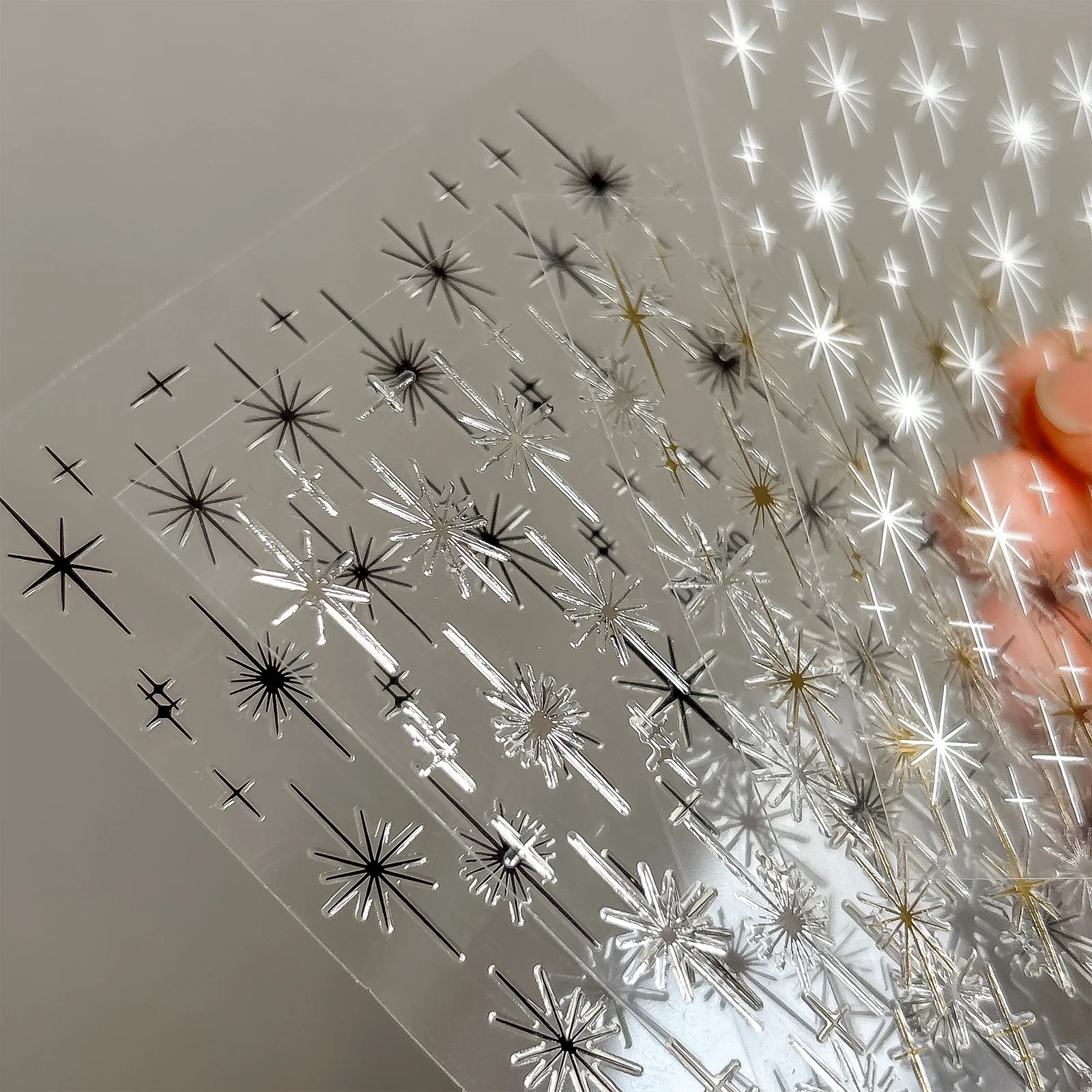 

Star Radiant 3D Self-Adhesive Nail Art Stickers Decals Line Designs DIY Manicure Decor Nail Supplies