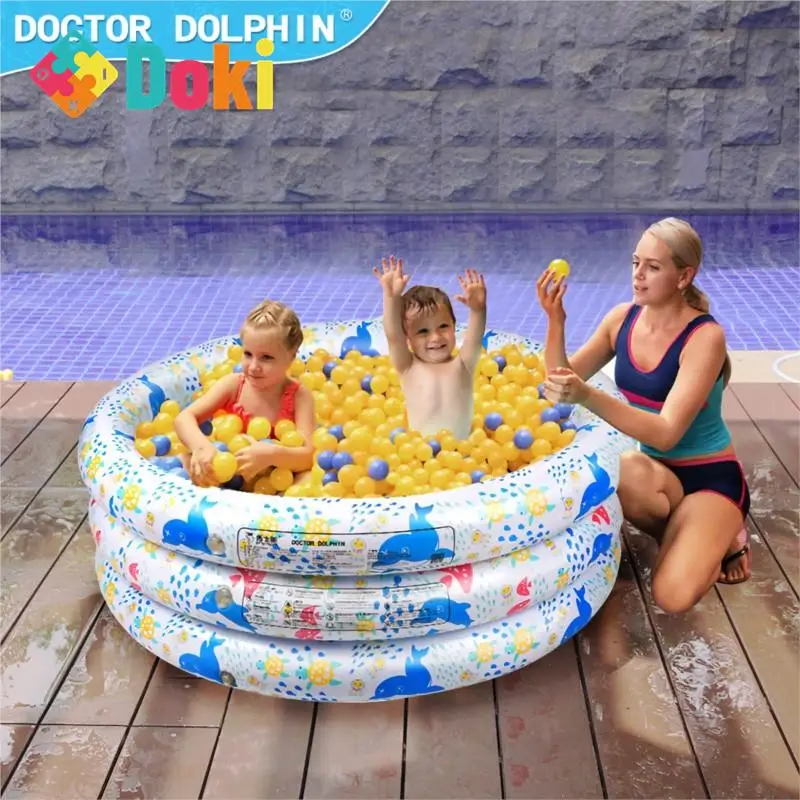 

DokiToy Dr. Dolphin Paddling Pool Three-tier Swimming Pool Wave Pool Baby Pool Inflatable Pool Baby Ring Swimming Pool New 2023