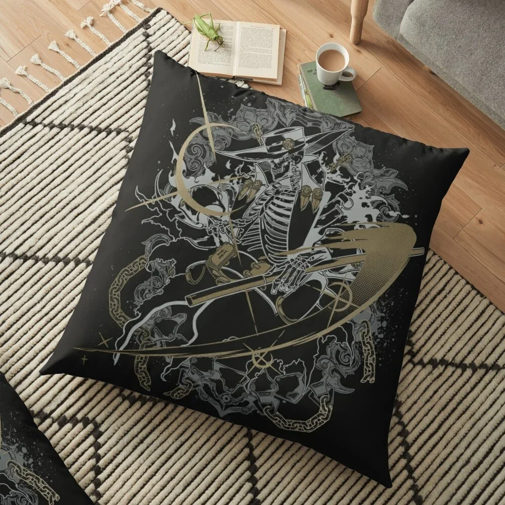 Guilty Gear The Captain of The Jellyfish Pirates Pattern Pillow Case Fashion Square Cushion Car Sofa Home Office Decor