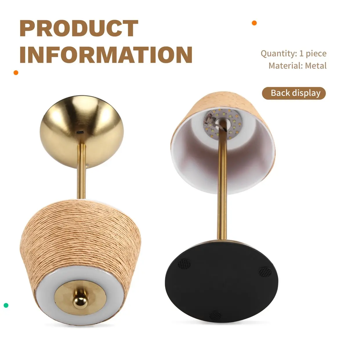AA19 Boho Rattan Table Lamp,LED Rechargeable Reading Lights,3 Color Touch Control Dimmable Bedside Lamps Living Room