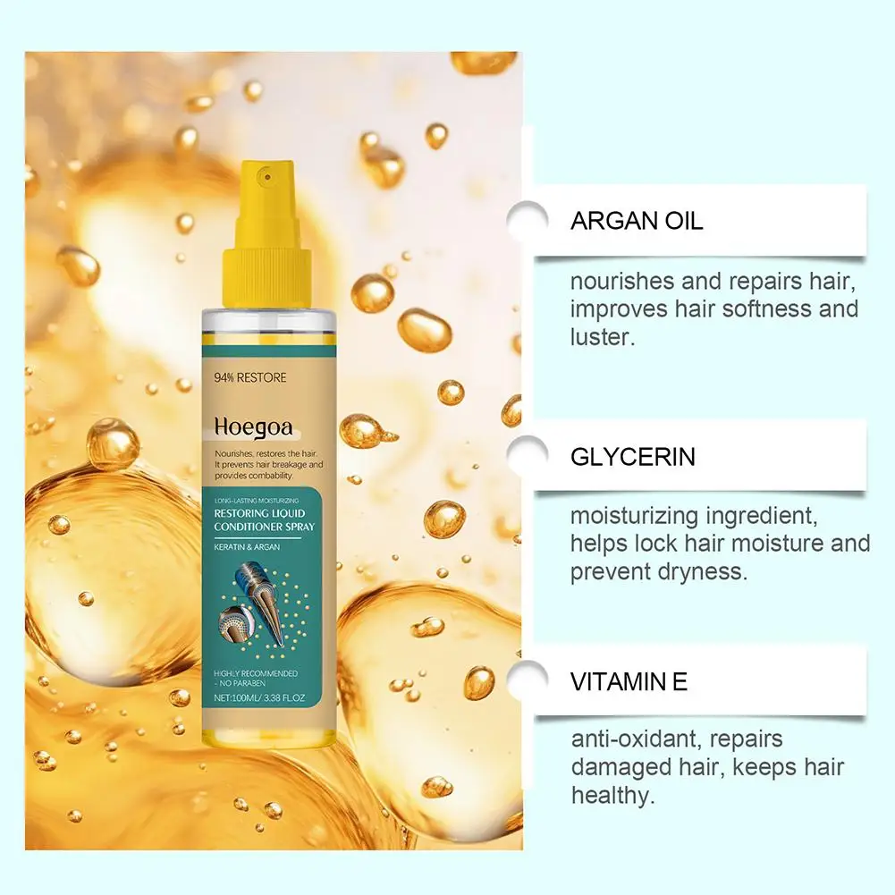 Argan Leave-In 컨디셔너 생체 모방 헤어 과학 프로 분자 수리, 건조한 모발, 모발 손상 회복, 보습, 4 분