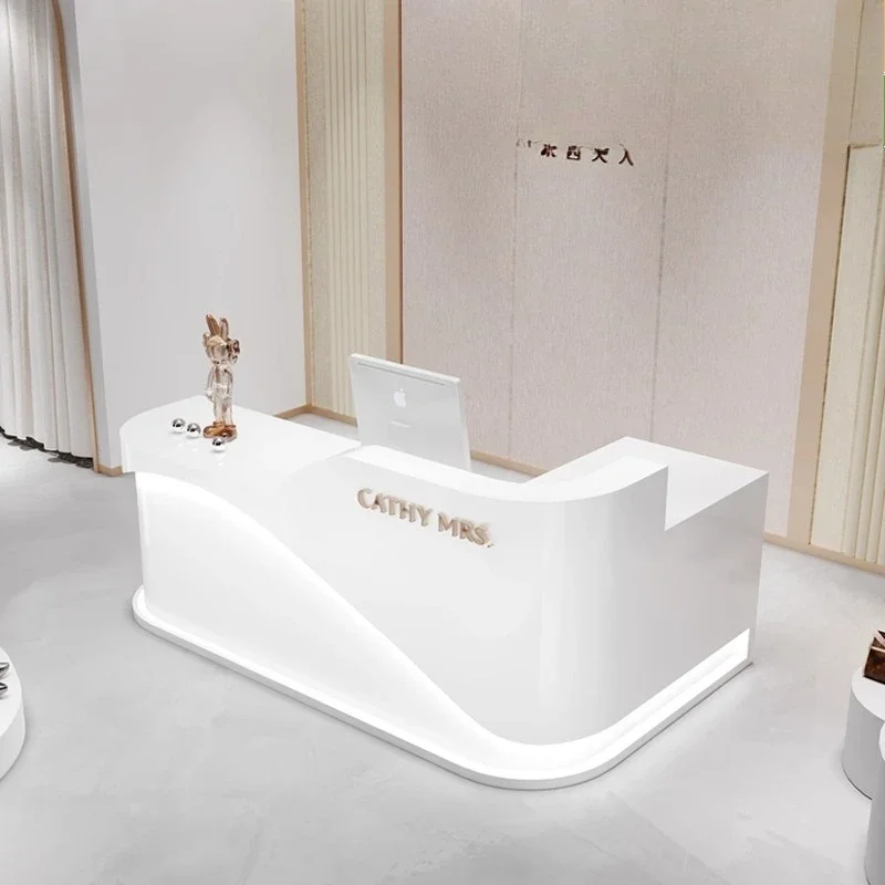 Restaurant Front Desk Reception Counter Modern Long L Shaped Reception Desks Beauty Salon Mostrador Recepcion Office Furniture