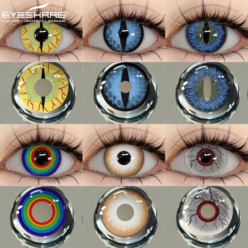 EYESHARE 1pair Anime Cosplay Color Contact Lenses For Eyes Blue Multicolored Eye Color Lens Beauty Red Colored Eye Lenses Yearly