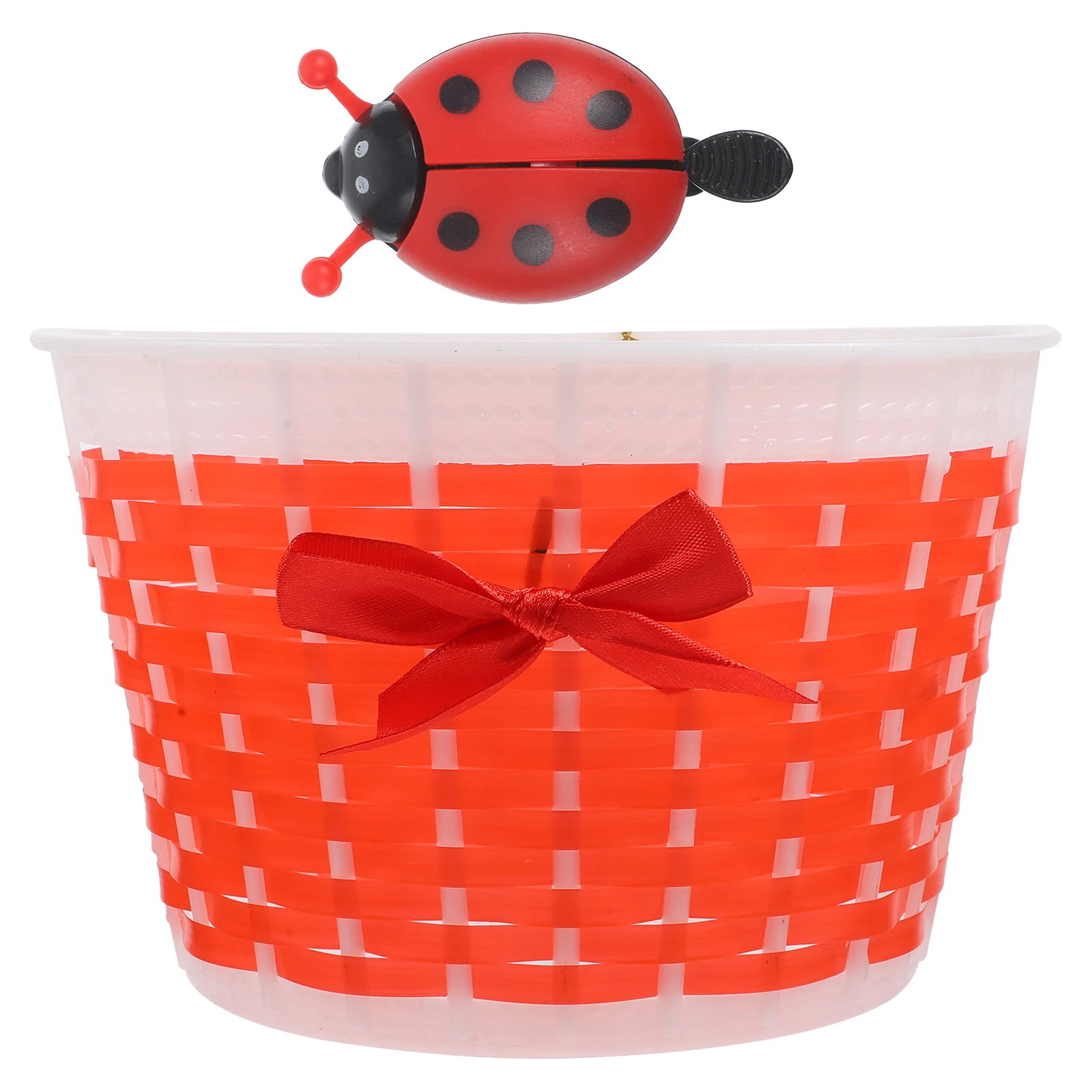 

Plastic Handmade for Kids Basket Girls with Bow Pink Scooter Storage Baskets Bicycle Hand-Made Basket Woven Decorative