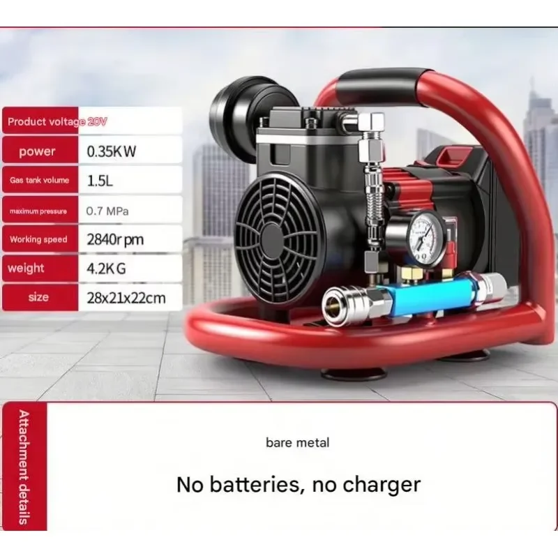 Lithium Battery DC Powered Oil-free Silent Brushless Motor Portable High Pressure Air Compressor for Outdoor Use Car Tire