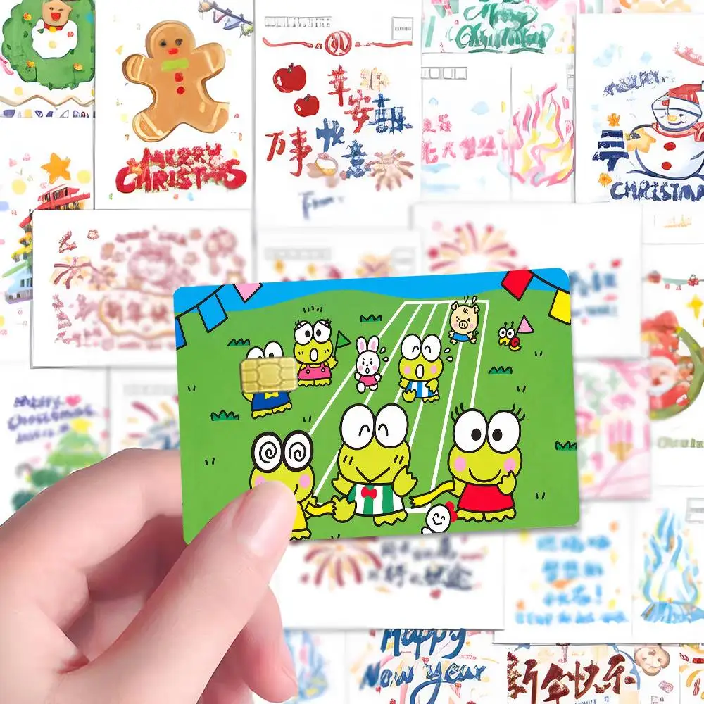 Cartoon K-Kero Kero Keroppi Cartoon Kreditkarten-Skin-Aufkleber für Bankkarten, Bus- und U-Bahn-Karten, wasserdicht, Geschenk für Frauen – Detail 13