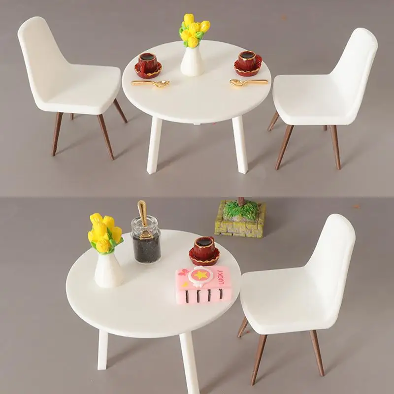 1/2Pcs 1/12 Dollhouse Simulation Mini Chair Model Dollhouse Furniture Decoration Toy Dolls House Micro Scene Construction Props image 5