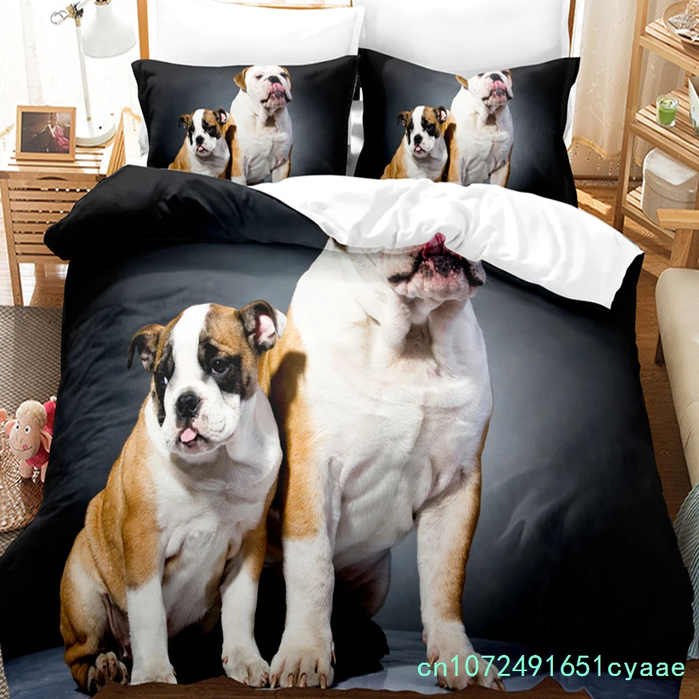 3D The Bulldog Bedding Sets Duvet Cover Set With Pillowcase Twin Full Queen King Bedclothes Bed Linen 3