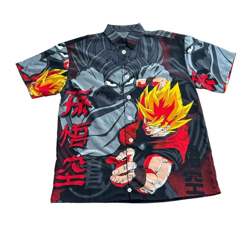 

2026 Dragon Ball Z Men's Shirts Vegeta Hawaiian Shirt Mens Beach Party Clothes Goku Short Sleeve Fashion 3d Print Hawaiian Shirt