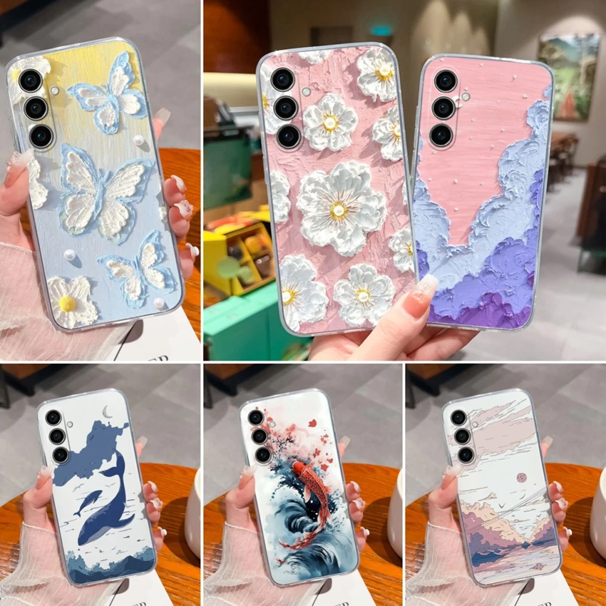 Butterfly Phone Cases For Samsung Galaxy S25 FE 5G Casing Transparent Silicone High Definition Anti Fingerprint Protective Cover