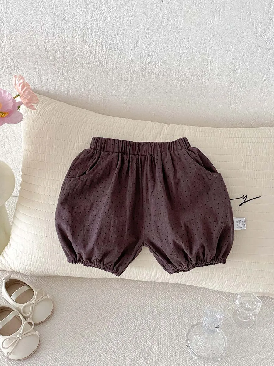 Korean version of shorts baby's wave point full print casual shorts, men's and women's baby cotton summer fashion versatile shor