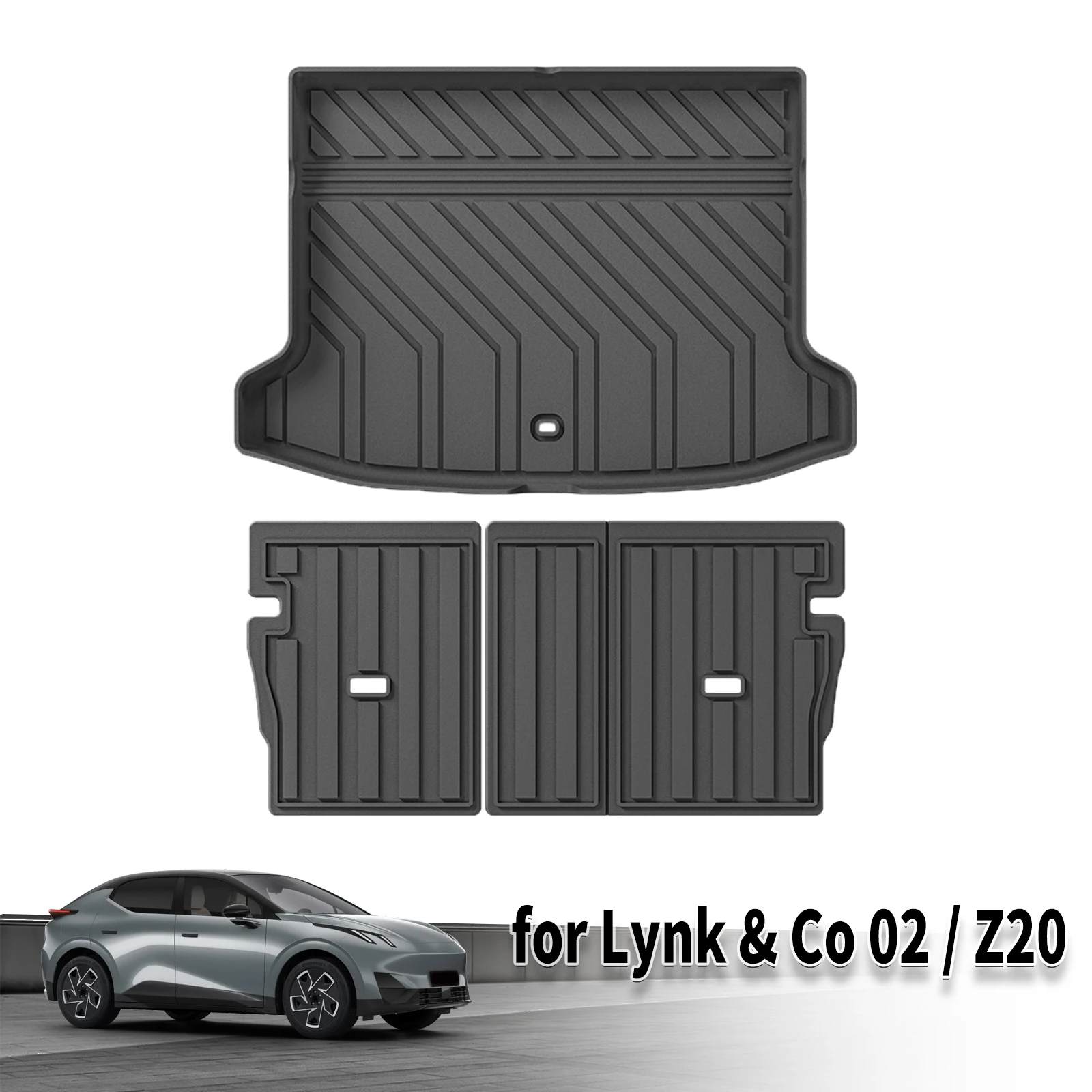 

for Lynk & Co 02 Z20 2025 2026 High Quality TPE Car Floor & Trunk Mats, Waterproof Easy Clean (Not For RHD)