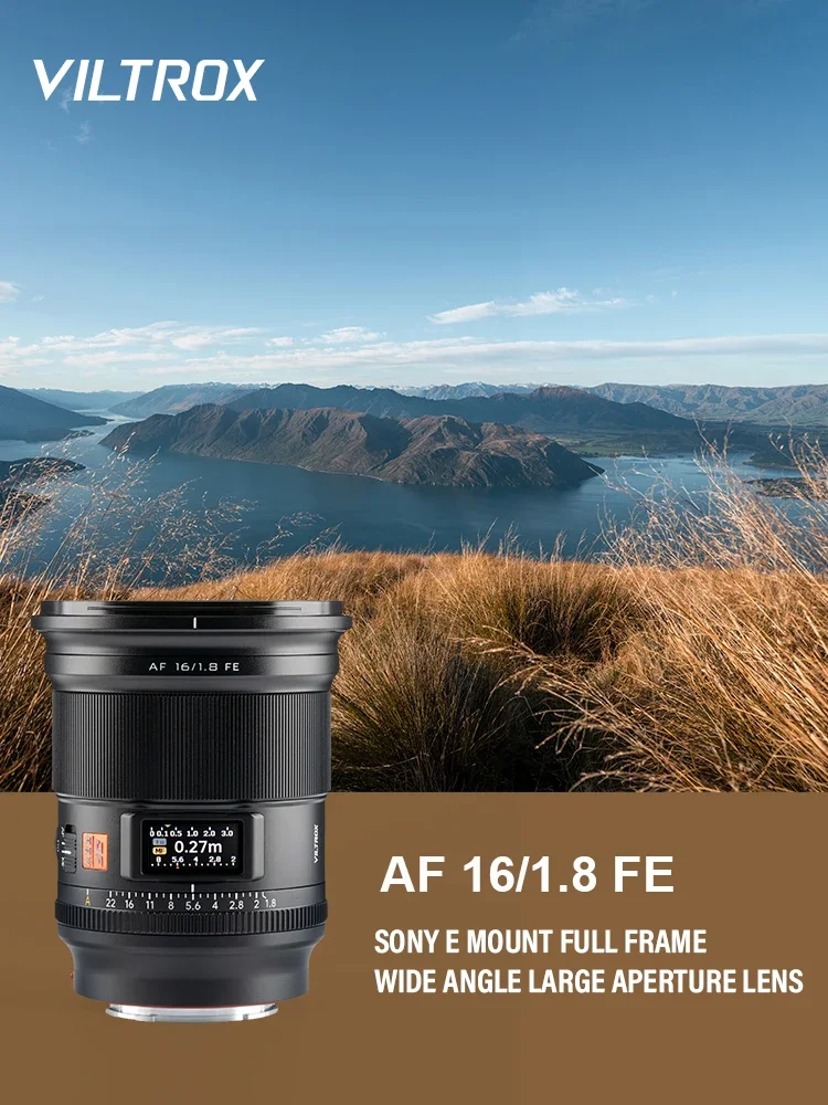 【 Do Brasil 】 Viltrox AF 16mm F1.8 FE Full Frame Mirrorless Camera Wide Angle Fisheye Lens for Sony E ZVE10 A7IV A7SIII 16 1.8