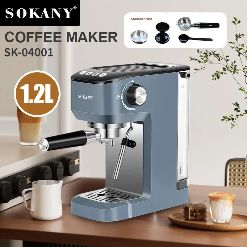 Sokany 1200ML Espresso Multifunctional Coffee Machine With Milk Frother Coffee Maker