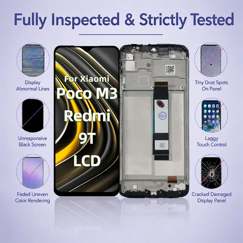 AAA+ New For Xiaomi Poco M3 LCD M2010J19CI Display Touch Screen M2010J19CG Digitizer Assembly For Redmi 9T LCD Replacement Parts image 4