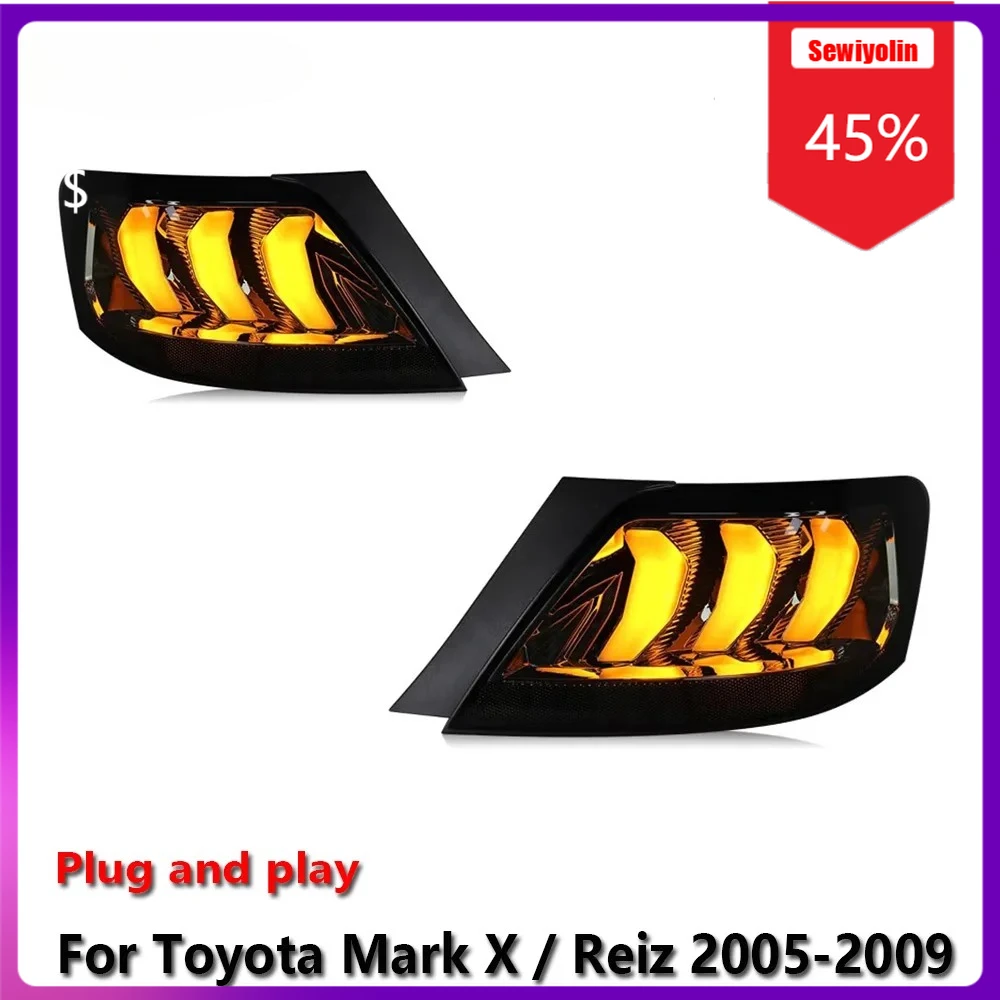 

Автомобильные светодиодные лампы Sewiyolin в сборе для Toyota Mark X/Reiz, авто противотуманные DRL, стоп-сигнал, указатель поворота