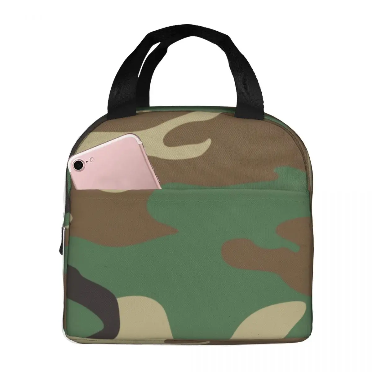 U.S Military Woodland Camo Pattern Resuable Lunch Box Women Army Tactical Camouflage Thermal Cooler Food Insulated Lunch Bag