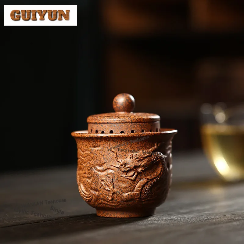 

200 мл Zen Yixing Фиолетовые глиняные чайники Горшок ручной работы Сырой руд Киль Золотой песок Фарфоровый чайник с грязью Чайный сервиз Zisha Ремесло