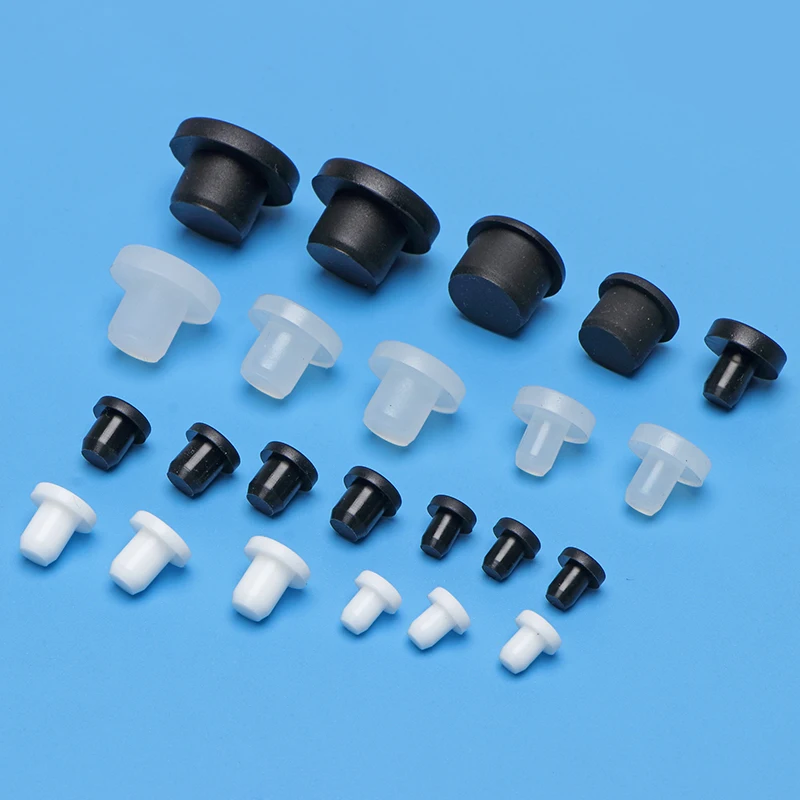 Black And White High-temperature Resistant Silicone Plug Soft Sealing Plug Screw Hole Nut T-shaped Hole Plug Cover 2.0-180mm