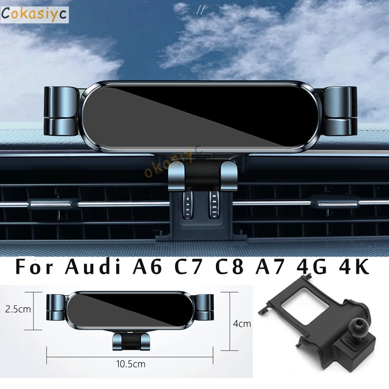 

Car Phone Holder For Audi A6 C7 C8 A7 Sportback 4G 4K Car Styling Bracket GPS Stand Rotatable Support Mobile Accessories