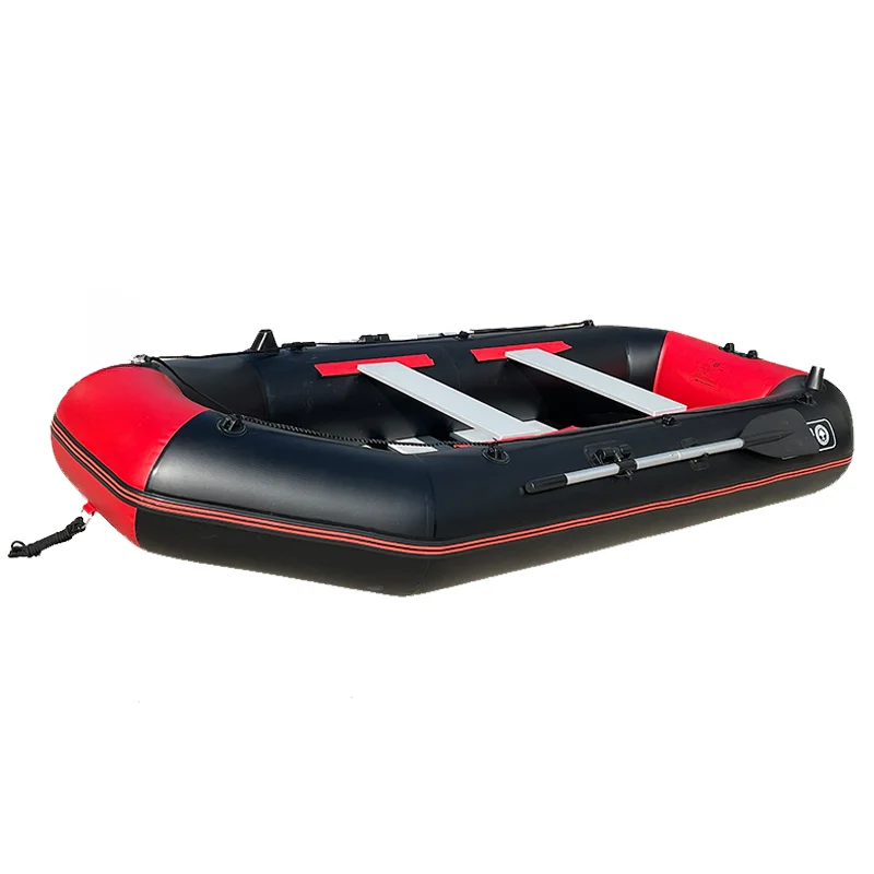 3.3M PVC Inflatable Boat 5-6 Person Fishing Rowing Boats Wooden Floor Kayak For Kids and Adults Water Play Equipment