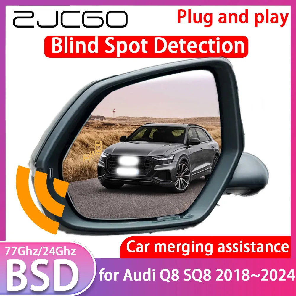 ZJCGO for Audi Q8 SQ8 2018~2024 Blind Spot Detection Car BSD BSA BSM System Driving Warning Radar Alert Mirror