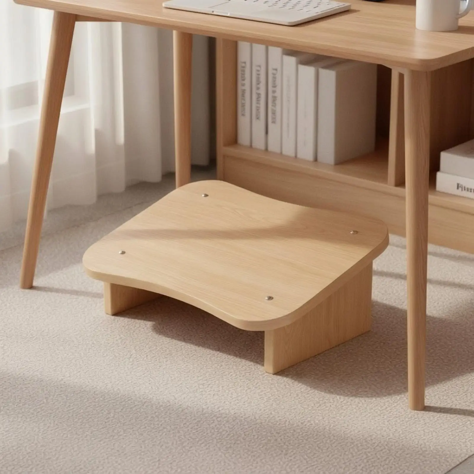 Office Foot Rest for Desk Wooden Stool Low Slanted Support Legs Ergonomic Seating Aid for Work Reading Gaming Sofa Front Home