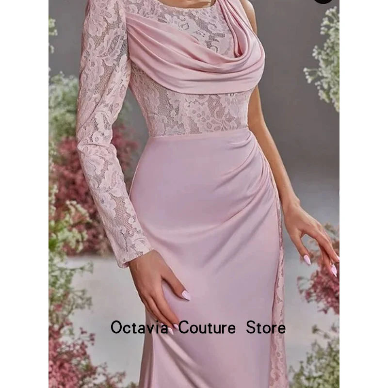 Personalizado exquisito clásico Formal Jersey plisado A-line vestidos largos vestidos de graduación moda alta calidad estilo moderno a juego