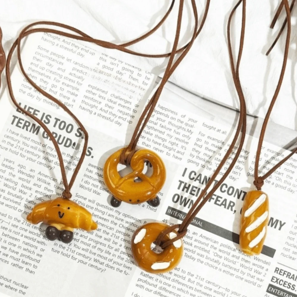 

Уникальный винтажный брелок для ключей с хлебом, подвеска, универсальная сумка-булочка, подвески, милая корейская сумка из шнура ручной работы, аксессуары