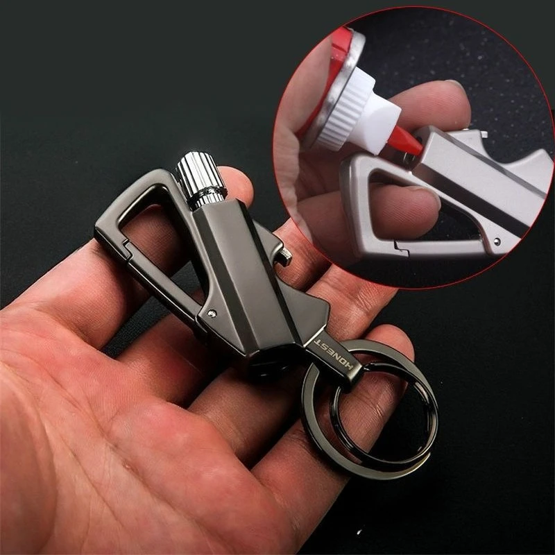 

Outdoor Multifunctional Portable Match Keychain Metal Oil Lighter Camping Ignition Tool Cigarette Accessories Men's Gadget