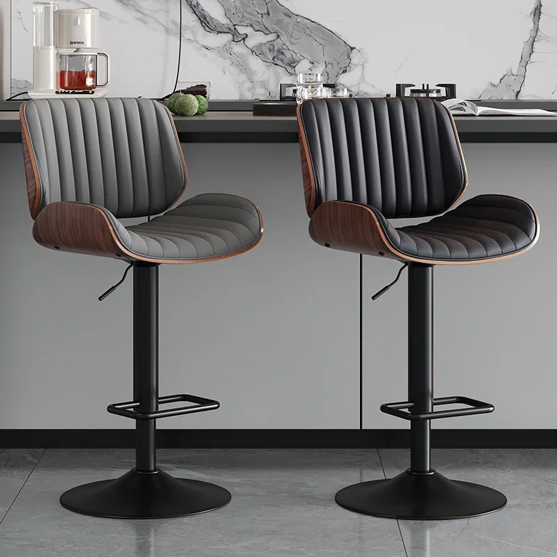 Chaises de Bar réglables en métal et bois, tabouret de luxe à dossier avant, salle à manger, cuisine, île ergonomique, Silla Alta Para Barra, meubles de Bar
